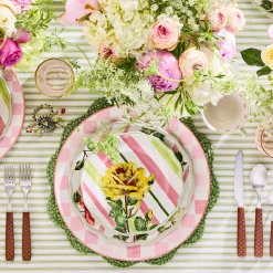 Pink Check Round Platter