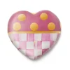 Pink Dotty Heart Ceramic Decor