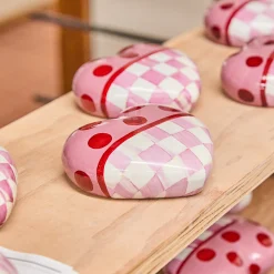 Pink Dotty Heart Ceramic Decor
