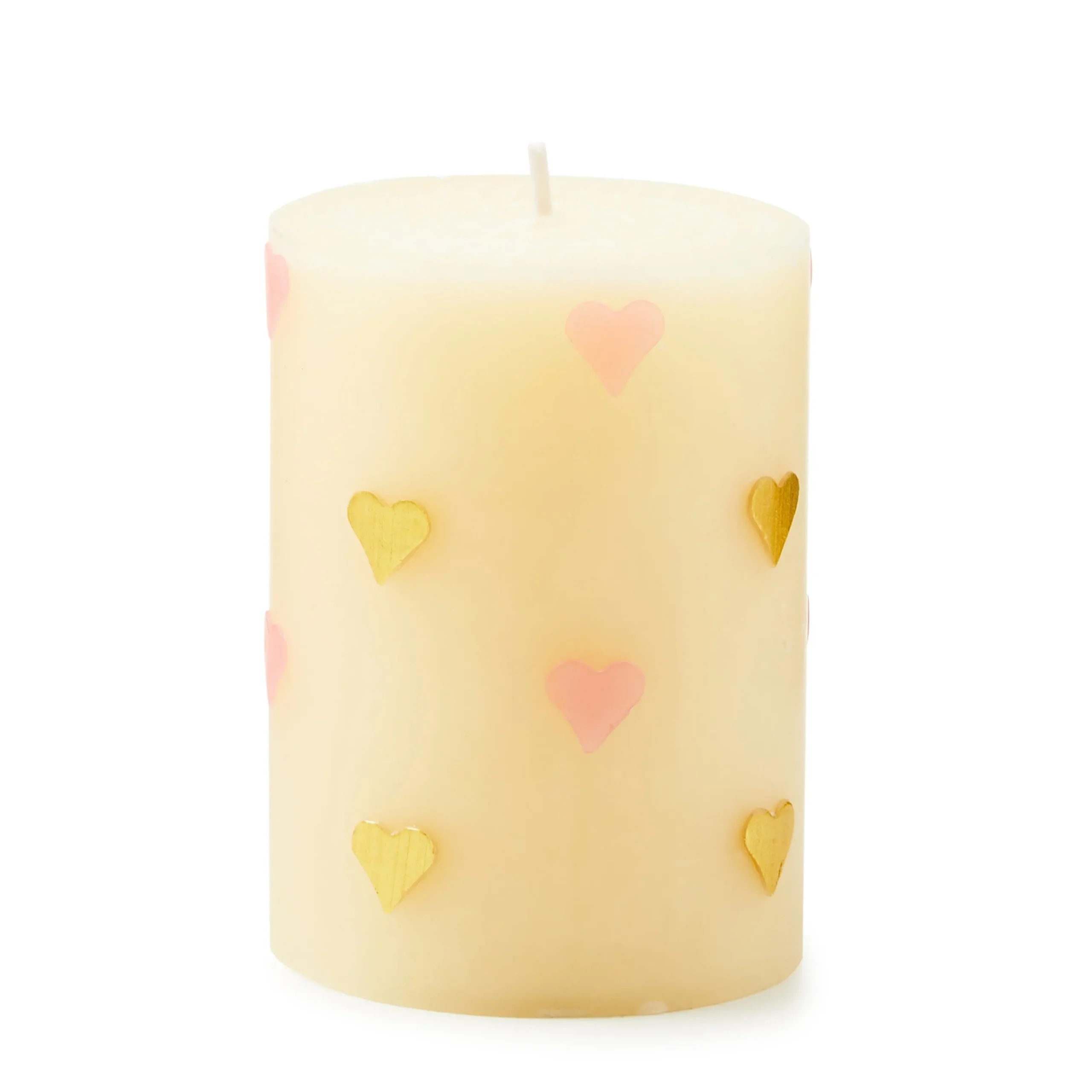 Pink Hearts 4" Pillar Candle