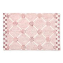 Pink Lattice & Dot Bath Rug