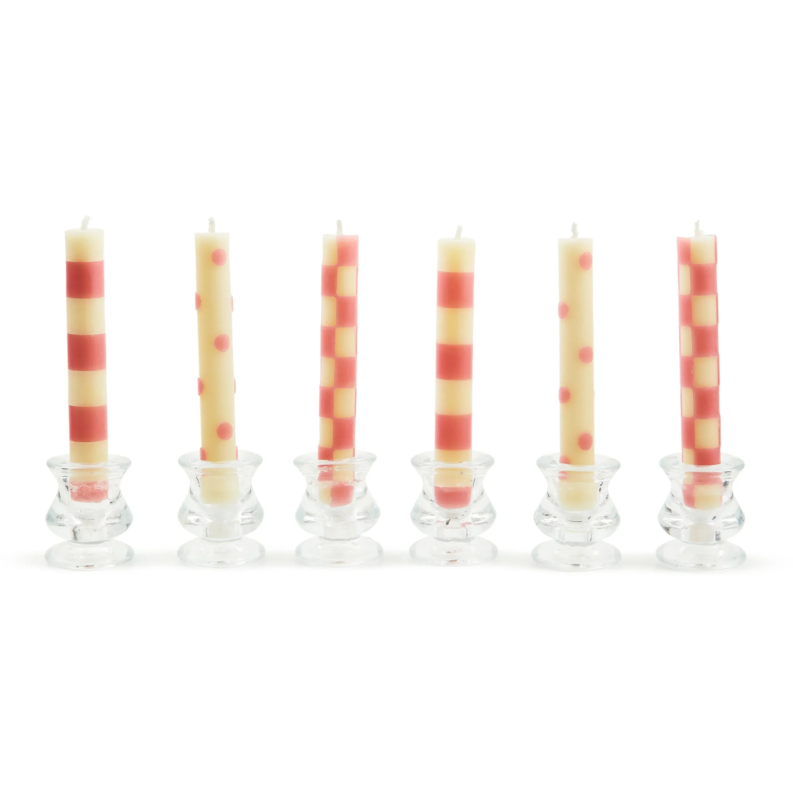 Pink Mini Dinner Candles, Set of 6
