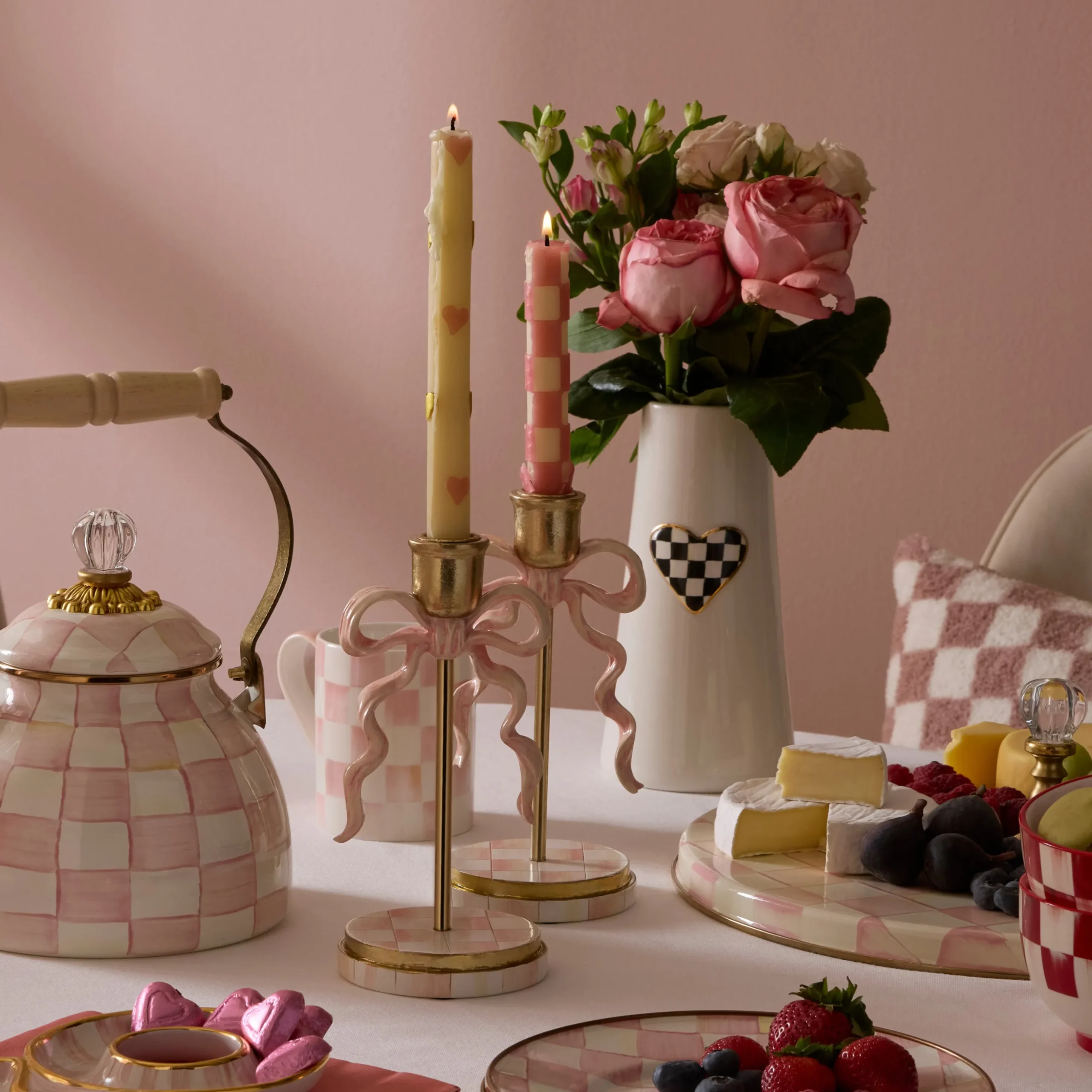 Pink Mini Dinner Candles, Set of 6