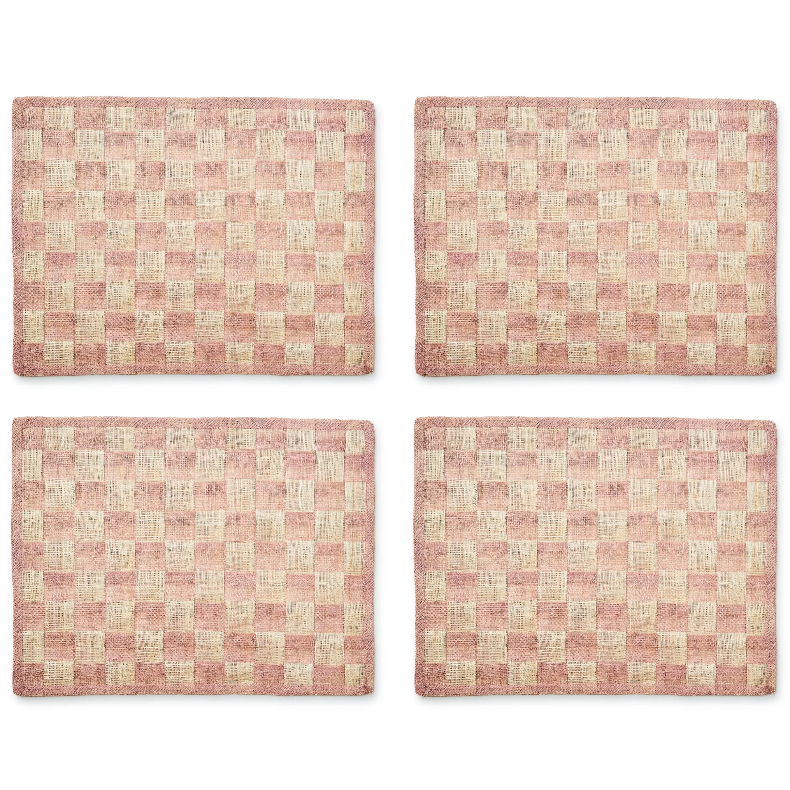 Pink Sinamay Placemats, Set of 4