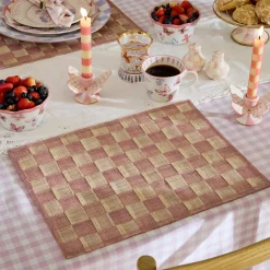 Pink Sinamay Placemats, Set of 4