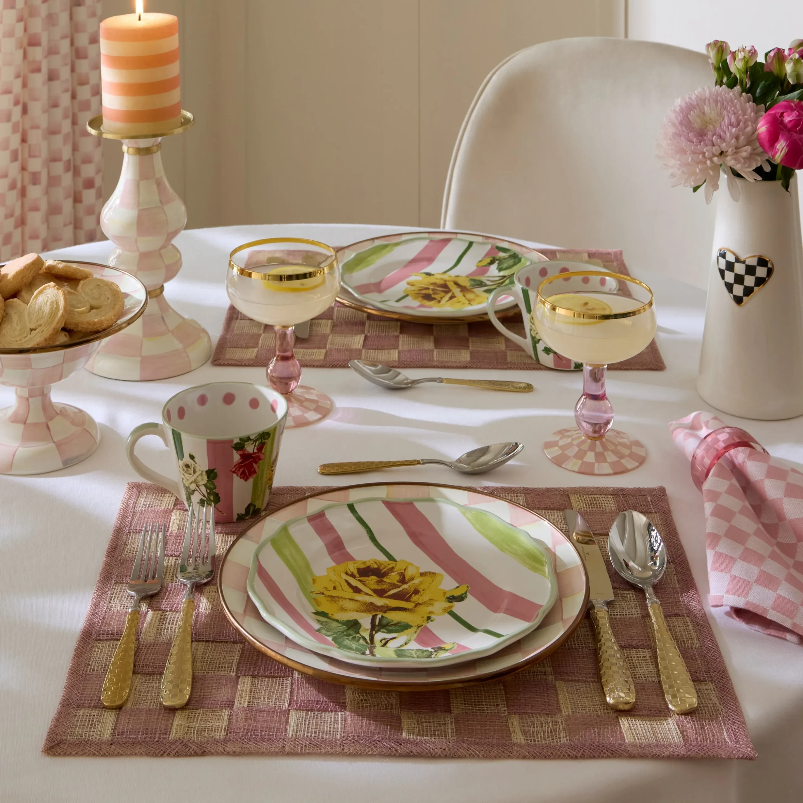 Pink Sinamay Placemats, Set of 4