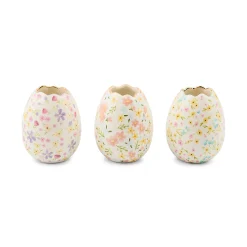 Posie Patch Ceramic Egg Vases, Set of 3