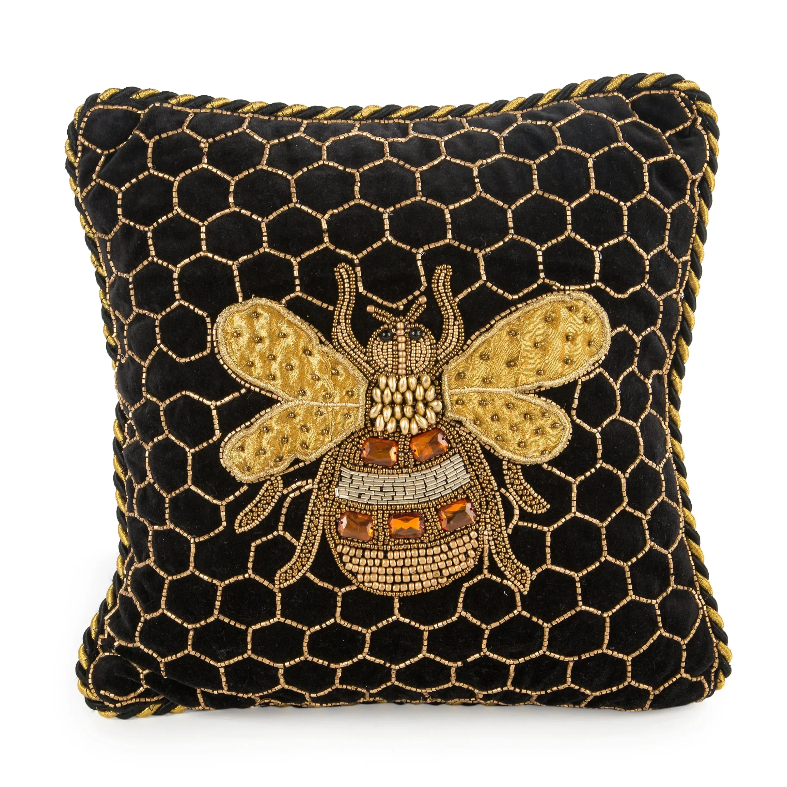 Queen Bee Black Throw Pillow