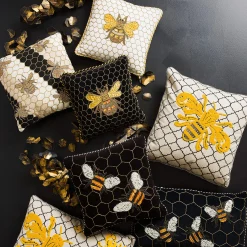 Queen Bee Black Throw Pillow
