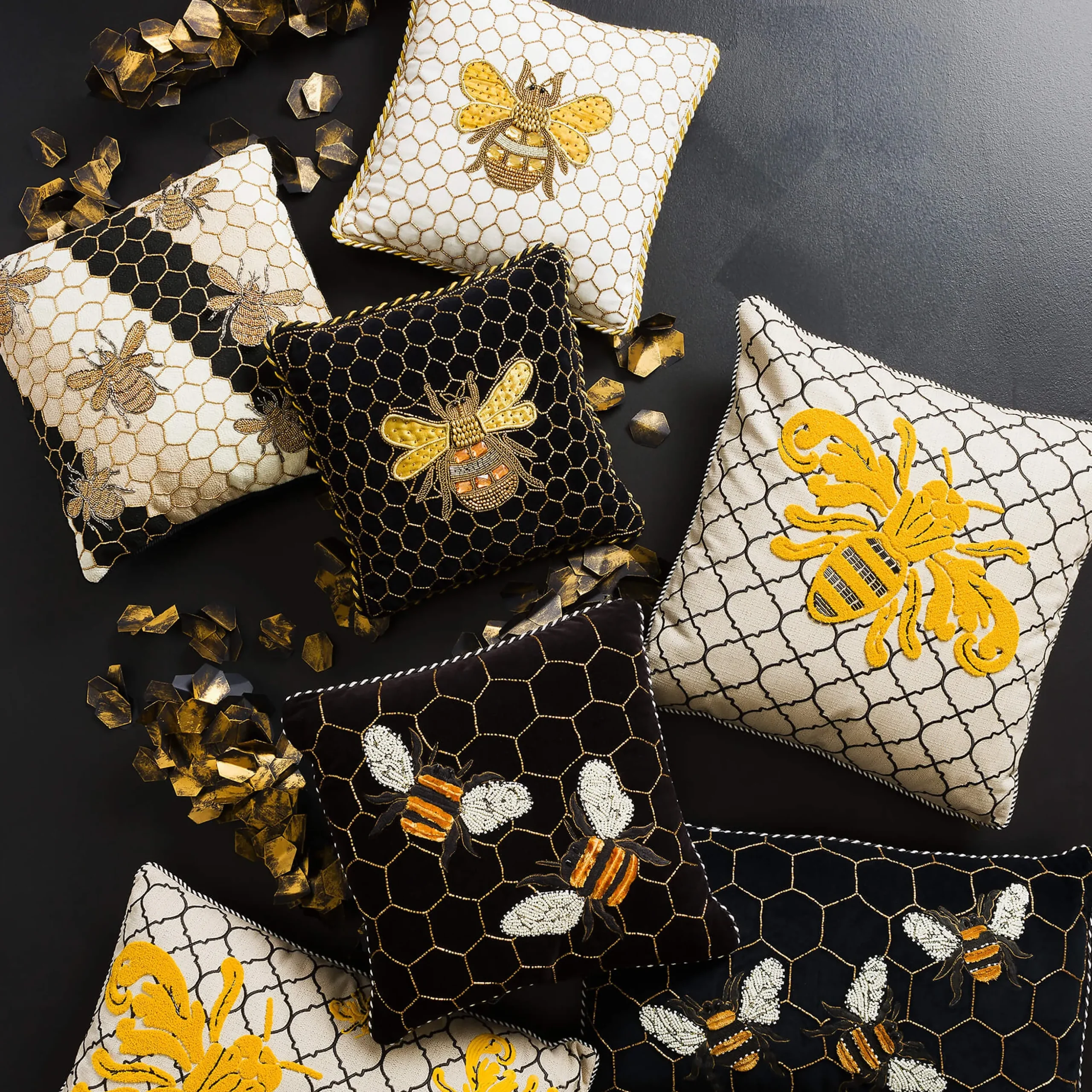 Queen Bee Black Throw Pillow