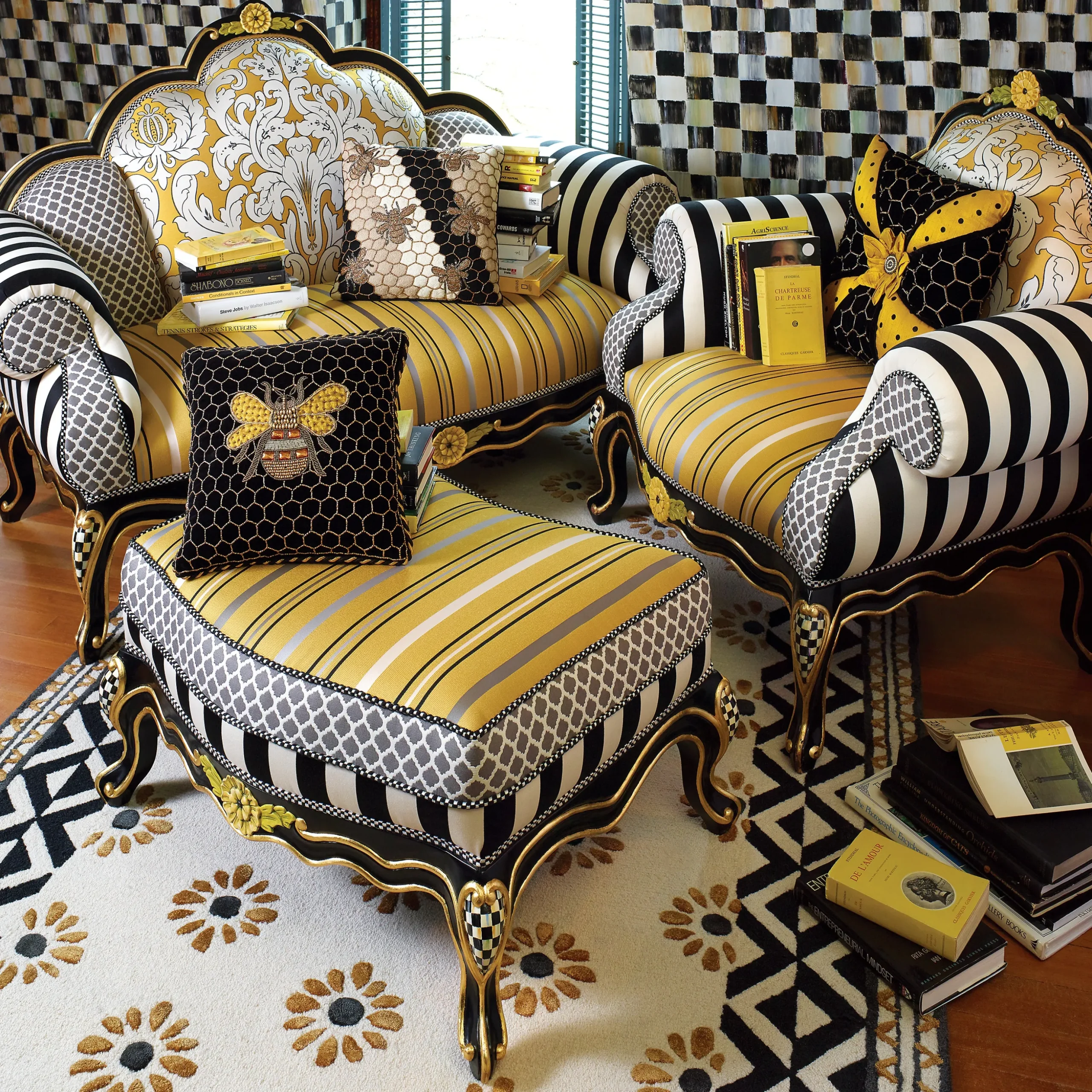 Queen Bee Black Throw Pillow