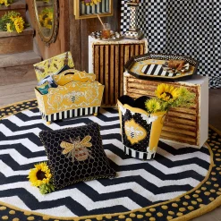 Queen Bee Black Throw Pillow