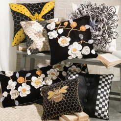 Queen Bee Black Throw Pillow