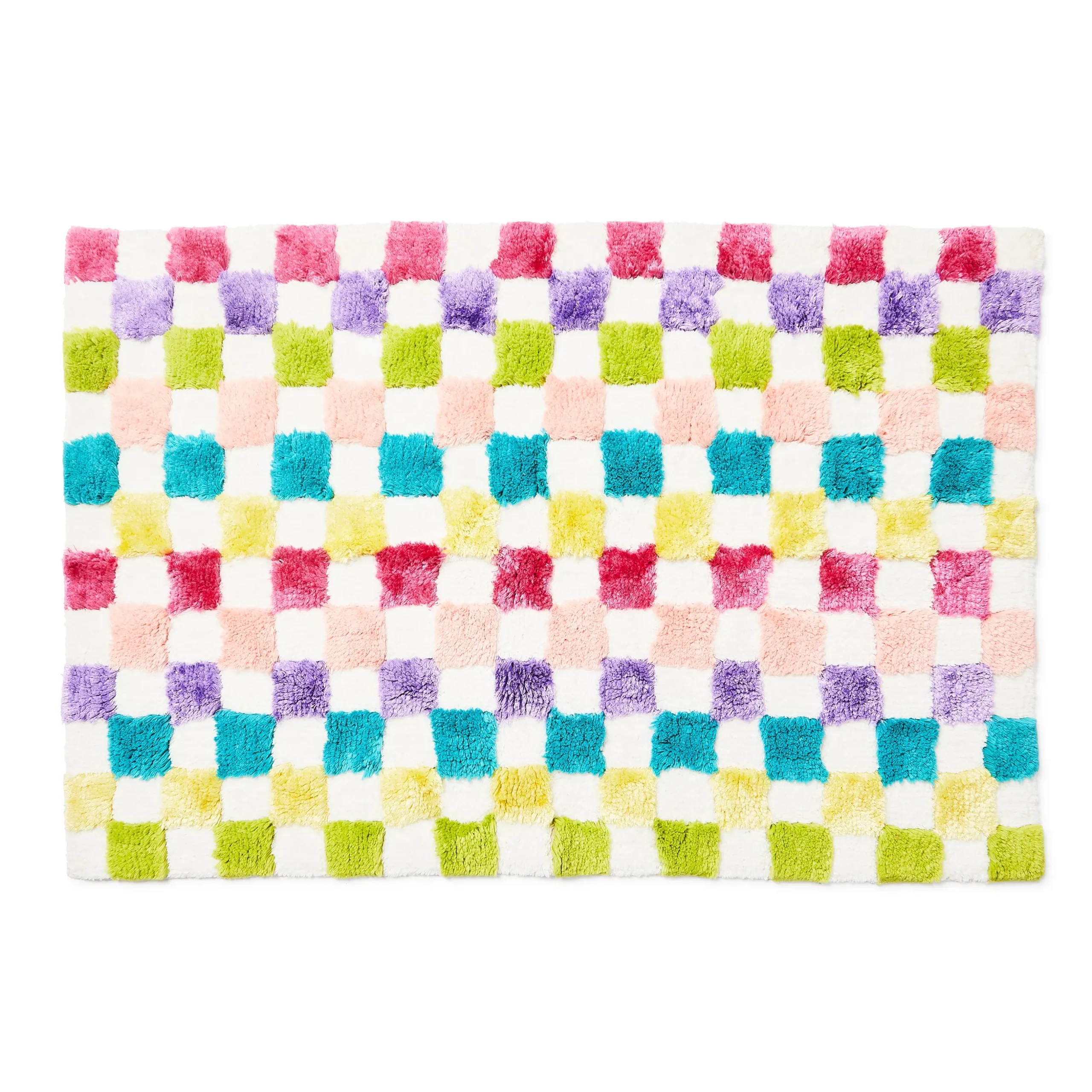 Rainbow Micro Check Bath Rug
