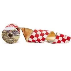 Red Check 4" Ribbon