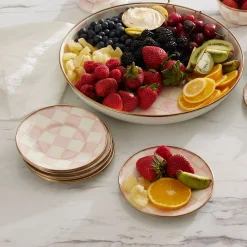 Rosy Check Appetizer Plates, Set of 4