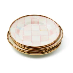 Rosy Check Appetizer Plates, Set of 4