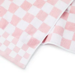 Rosy Check Bath Towel