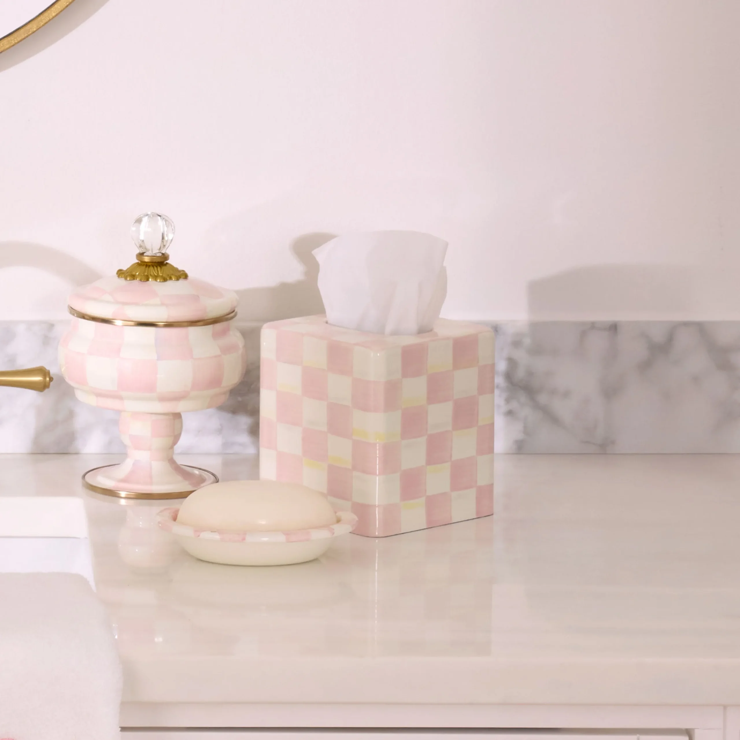 Rosy Check Boutique Tissue Box Cover