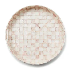 Rosy Check Capiz Round Tray