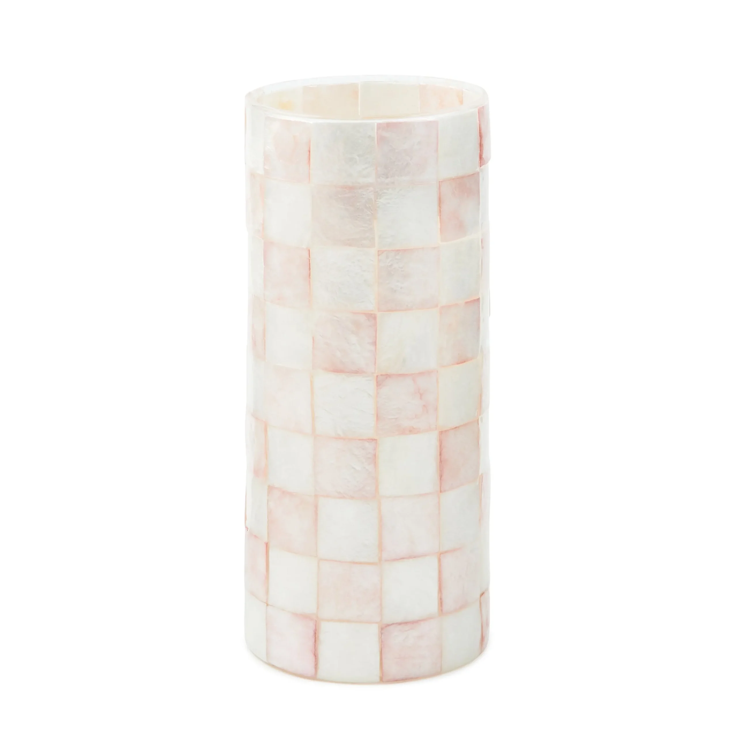 Rosy Check Capiz Small Vase