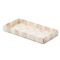 Rosy Check Capiz Vanity Tray