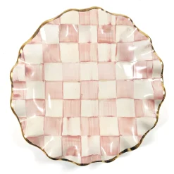 Rosy Check Ceramic Fluted Dessert Plate