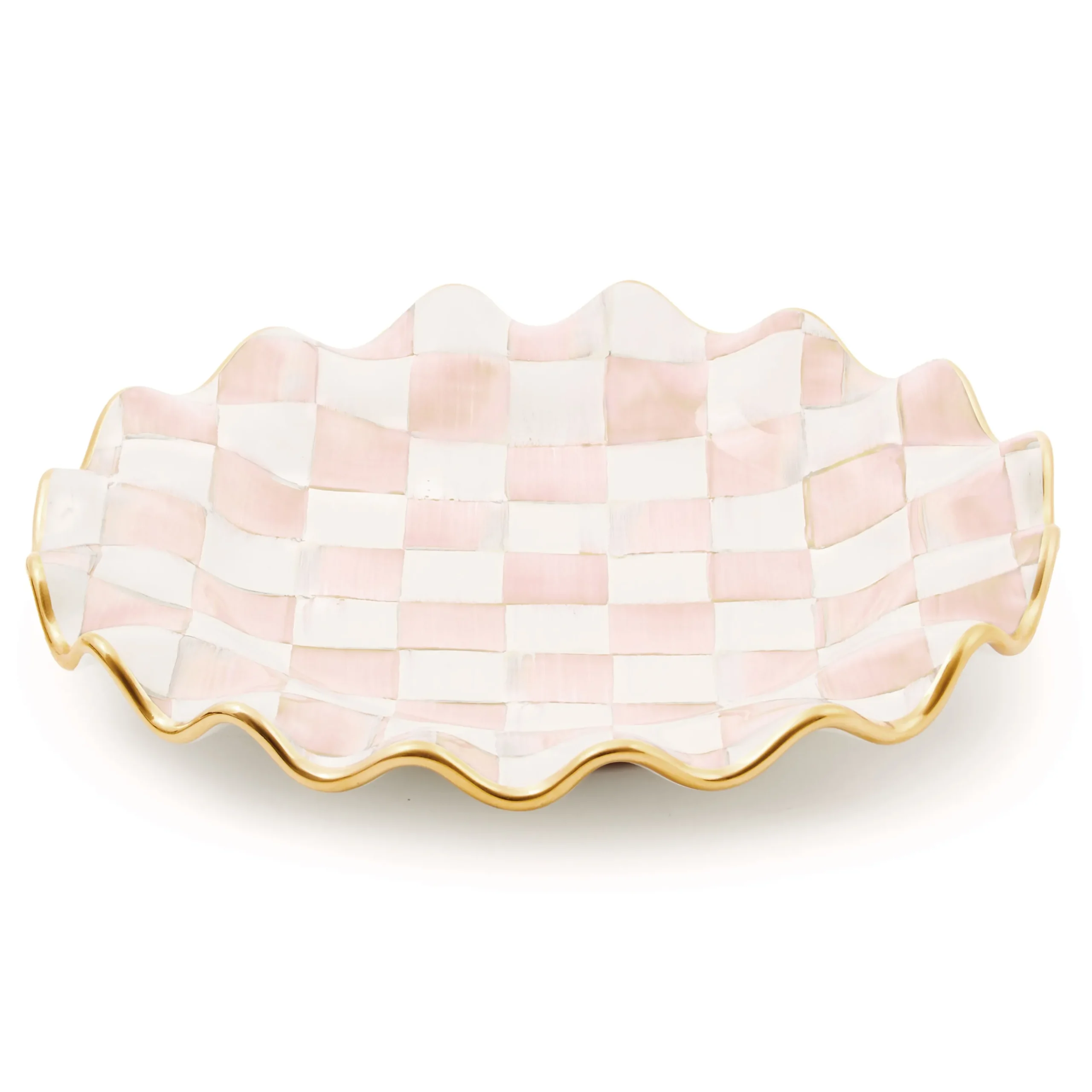 Rosy Check Ceramic Fluted Dinner Plate