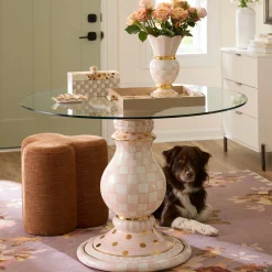 Rosy Check Ceramic Pedestal Table Base