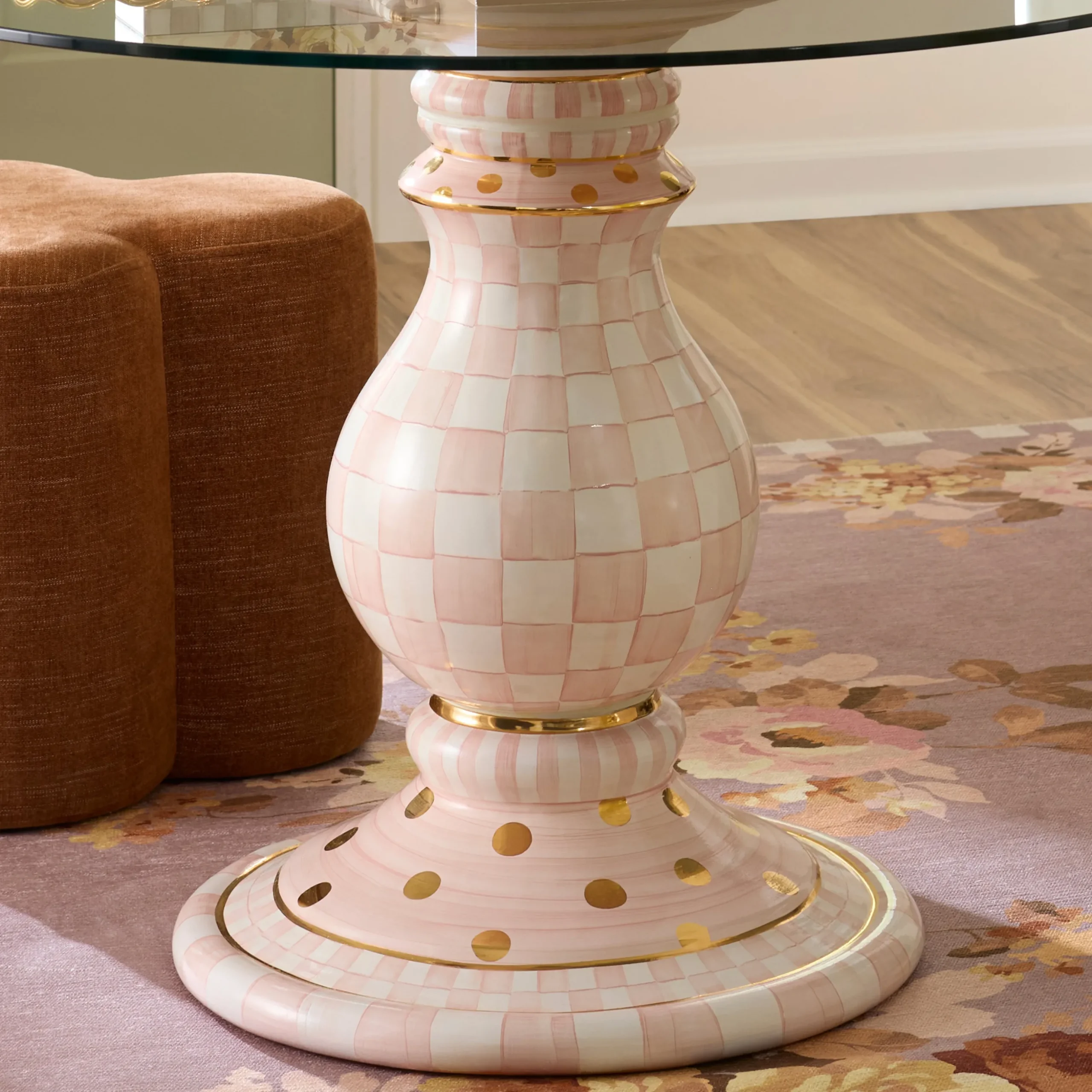 Rosy Check Ceramic Pedestal Table Base