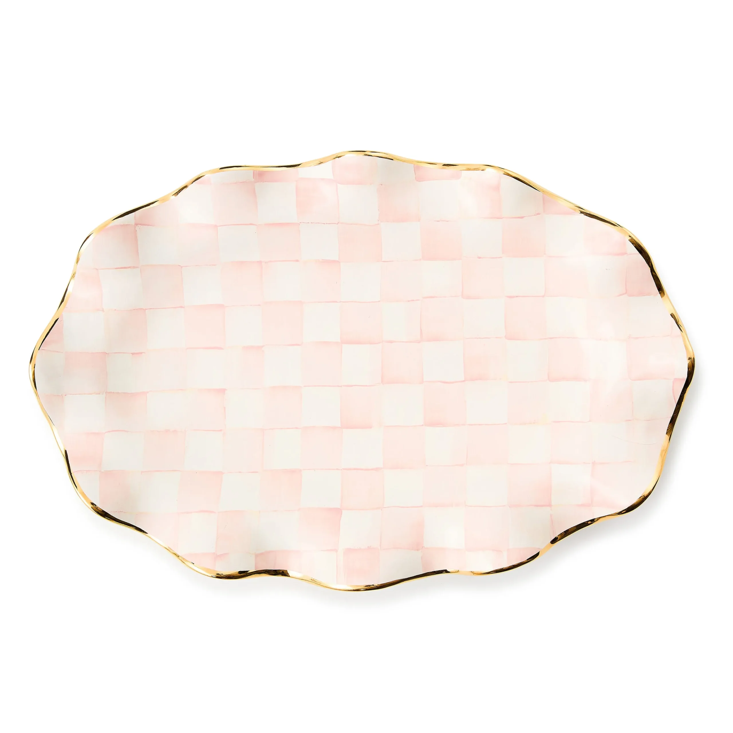Rosy Check Ceramic Serving Platter