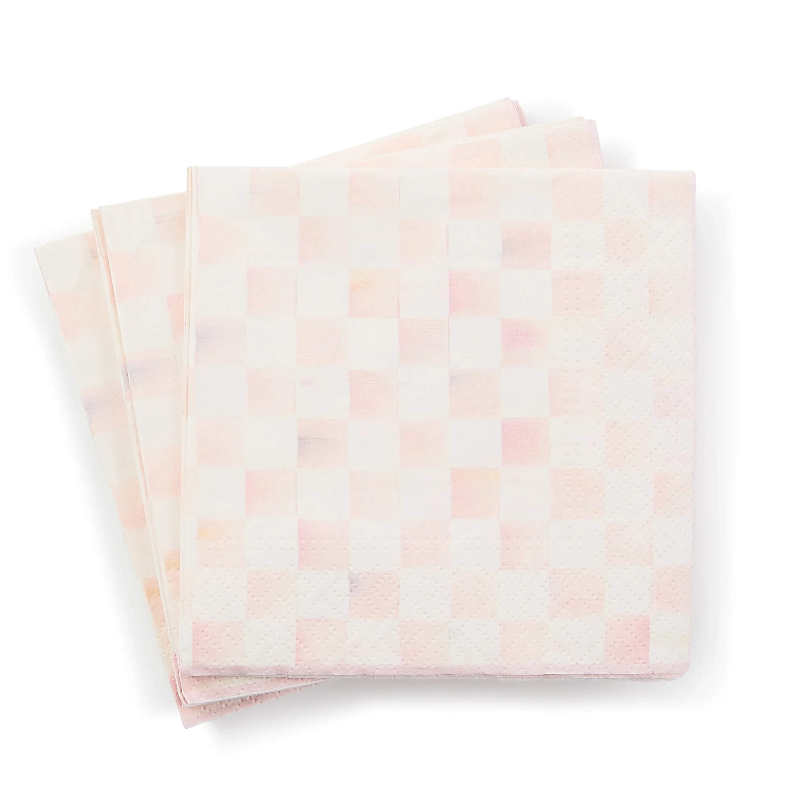 Rosy Check Cocktail Paper Napkins