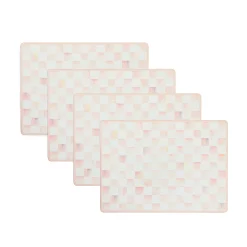 Rosy Check Cork Back Placemats, Set of 4
