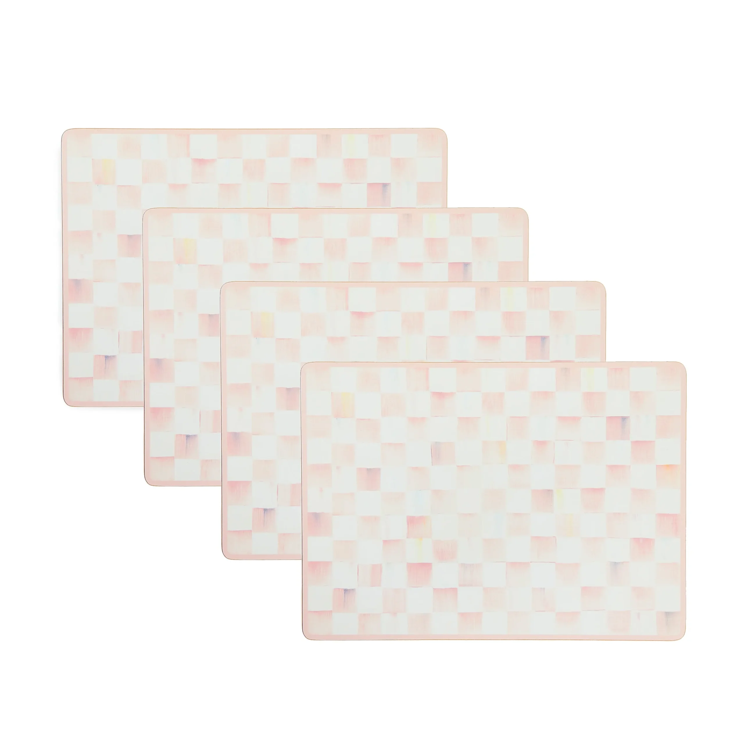 Rosy Check Cork Back Placemats, Set of 4