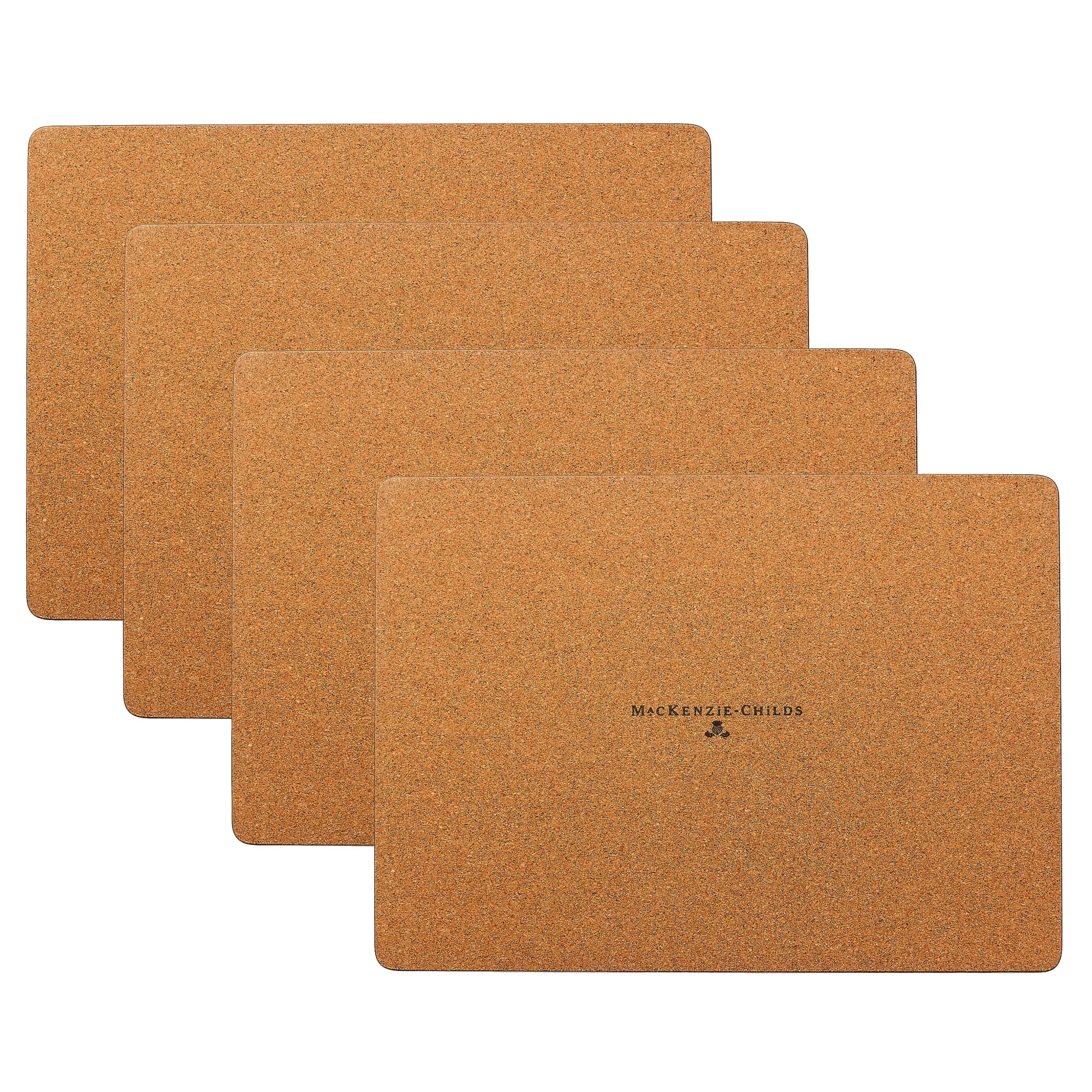 Rosy Check Cork Back Placemats, Set of 4