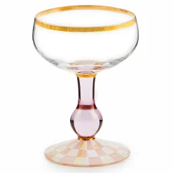Rosy Check Coupe Glass