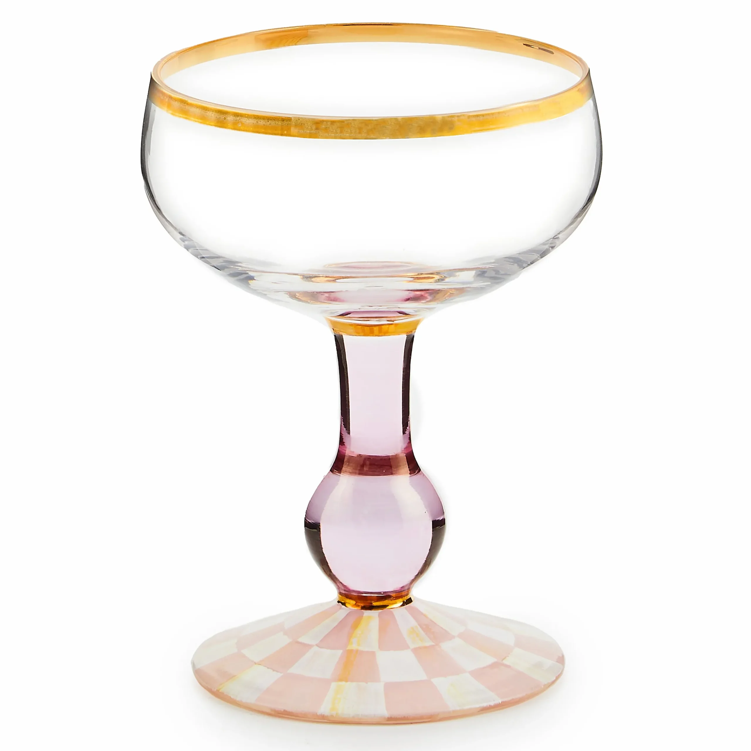 Rosy Check Coupe Glass