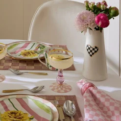 Rosy Check Coupe Glass