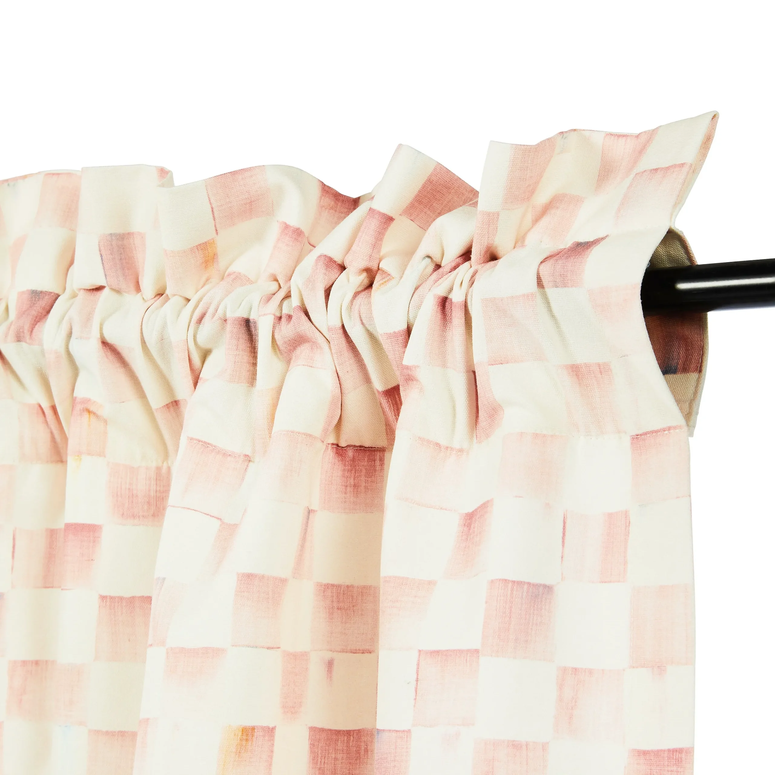 Rosy Check 84" Curtain Panel