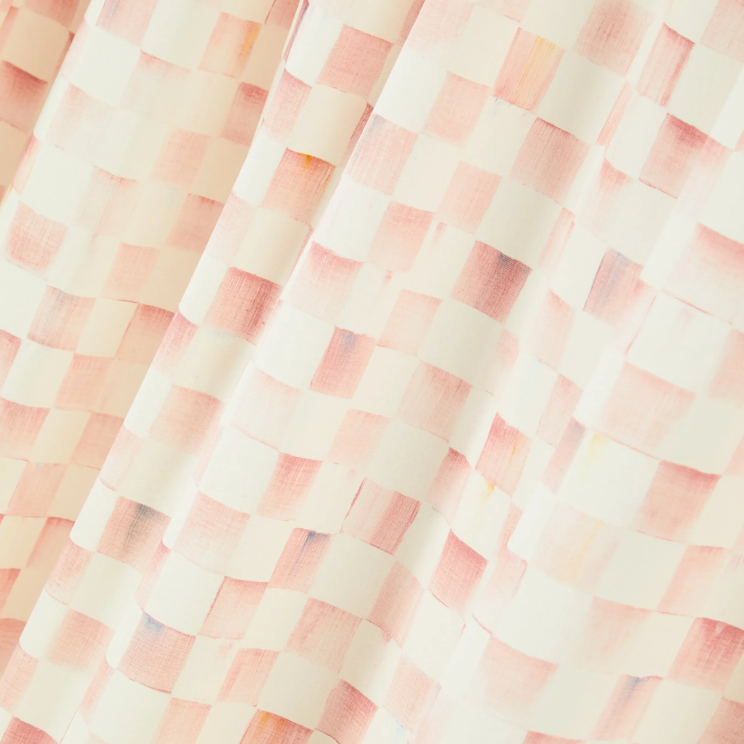 Rosy Check 84" Curtain Panel