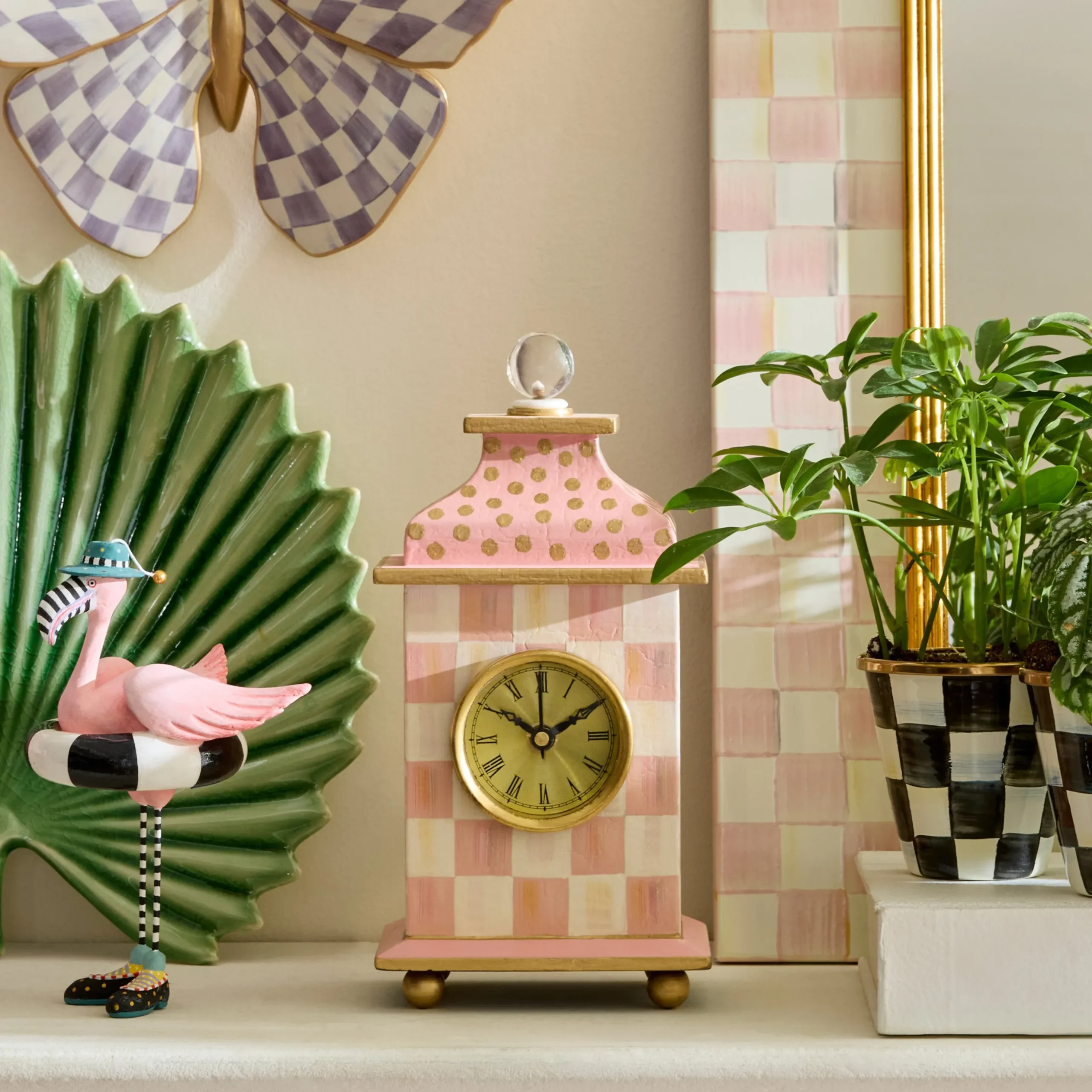 Rosy Check Desk Clock