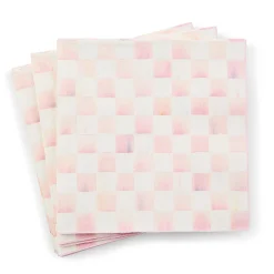 Rosy Check Dinner Paper Napkins
