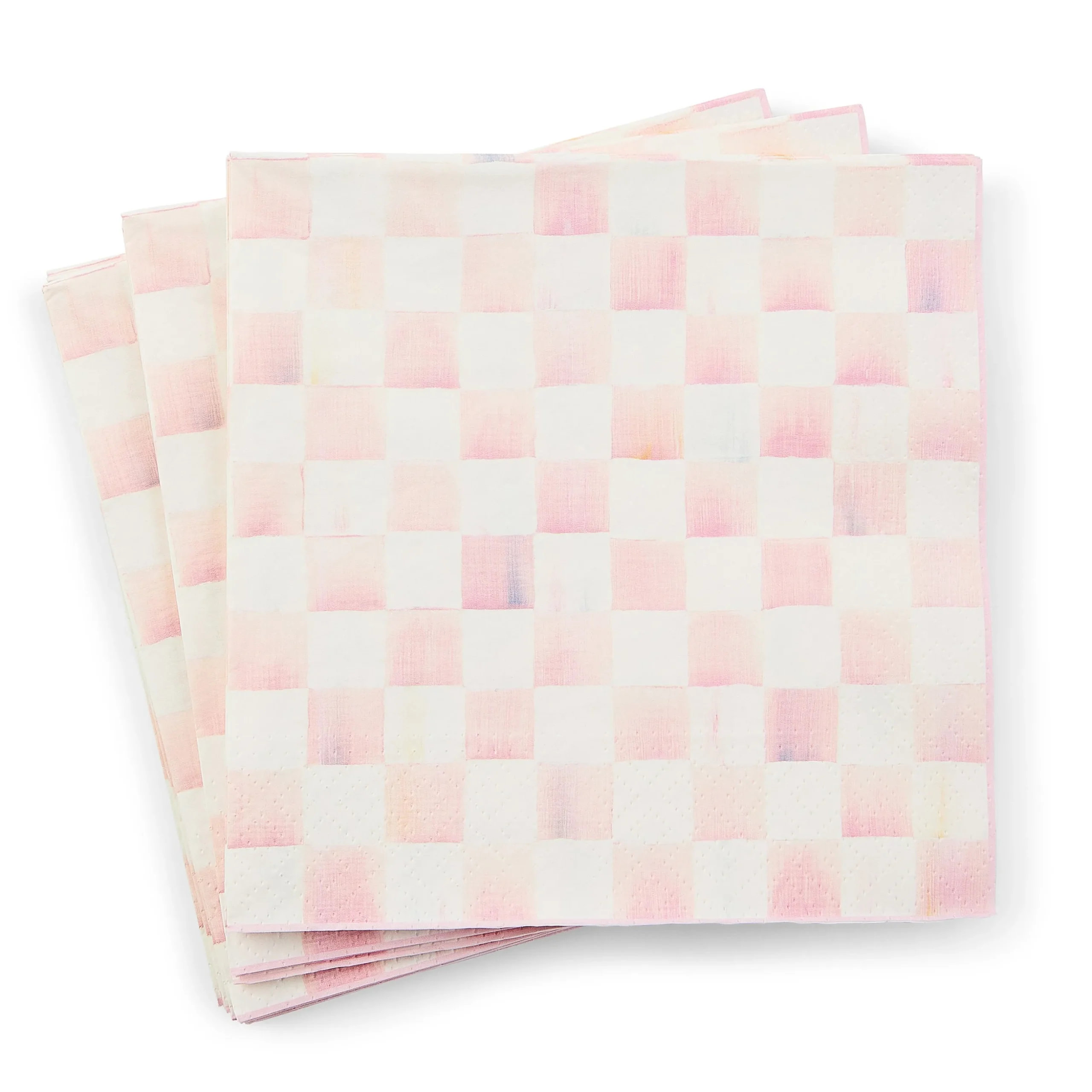 Rosy Check Dinner Paper Napkins