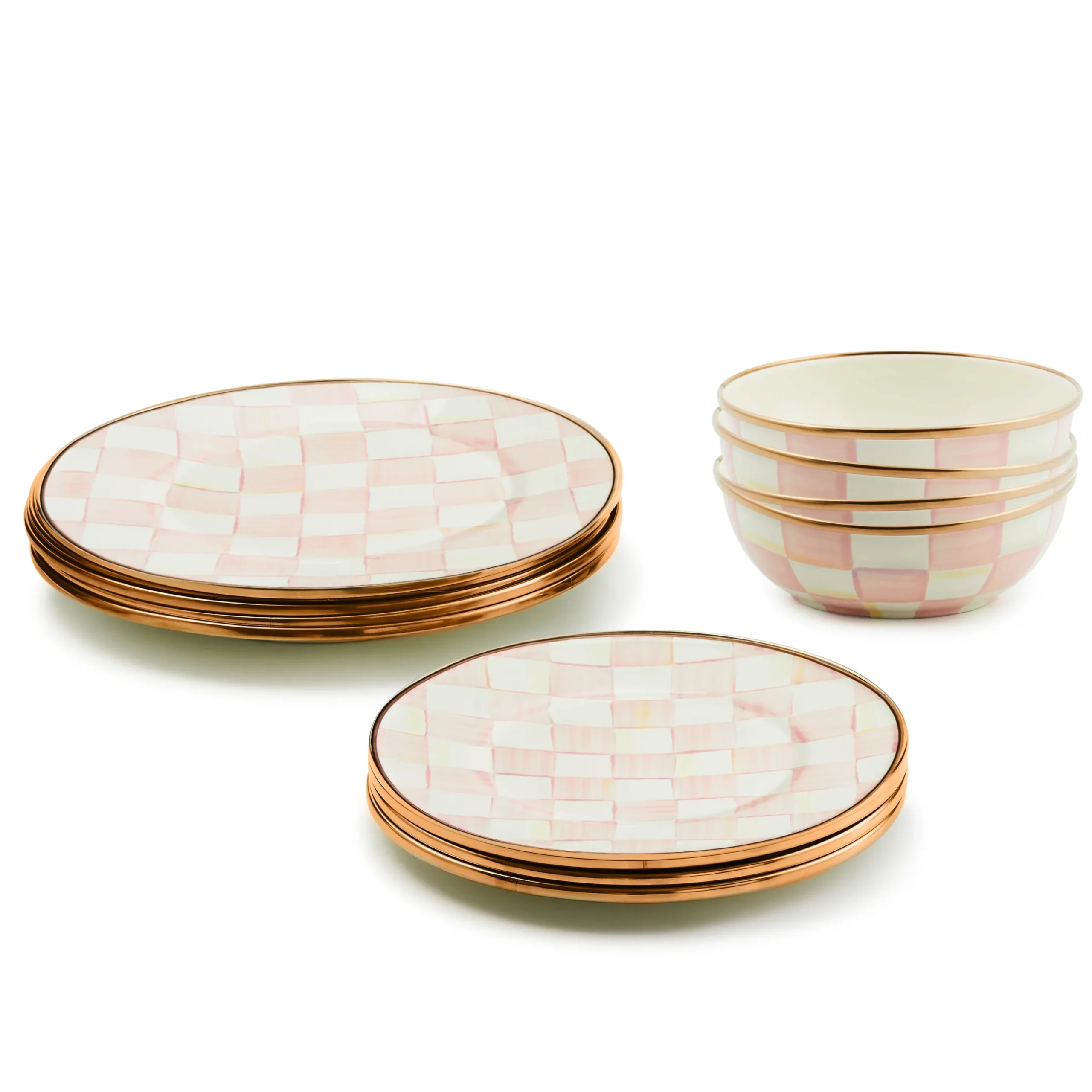 Rosy Check Dinnerware 12pc Complete Set