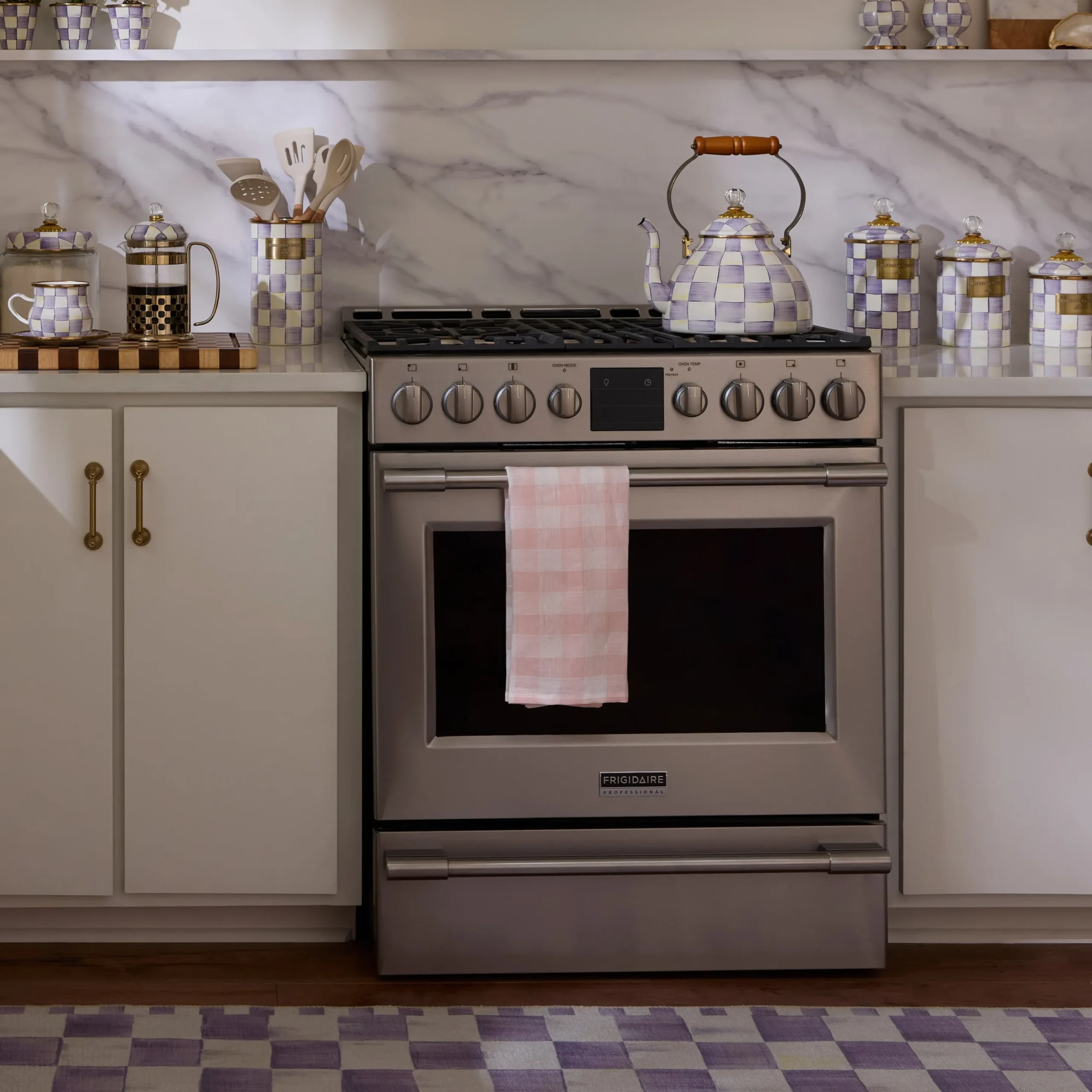 Rosy Check Dish Towel