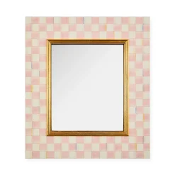 Rosy Check Enamel Wall Mirror