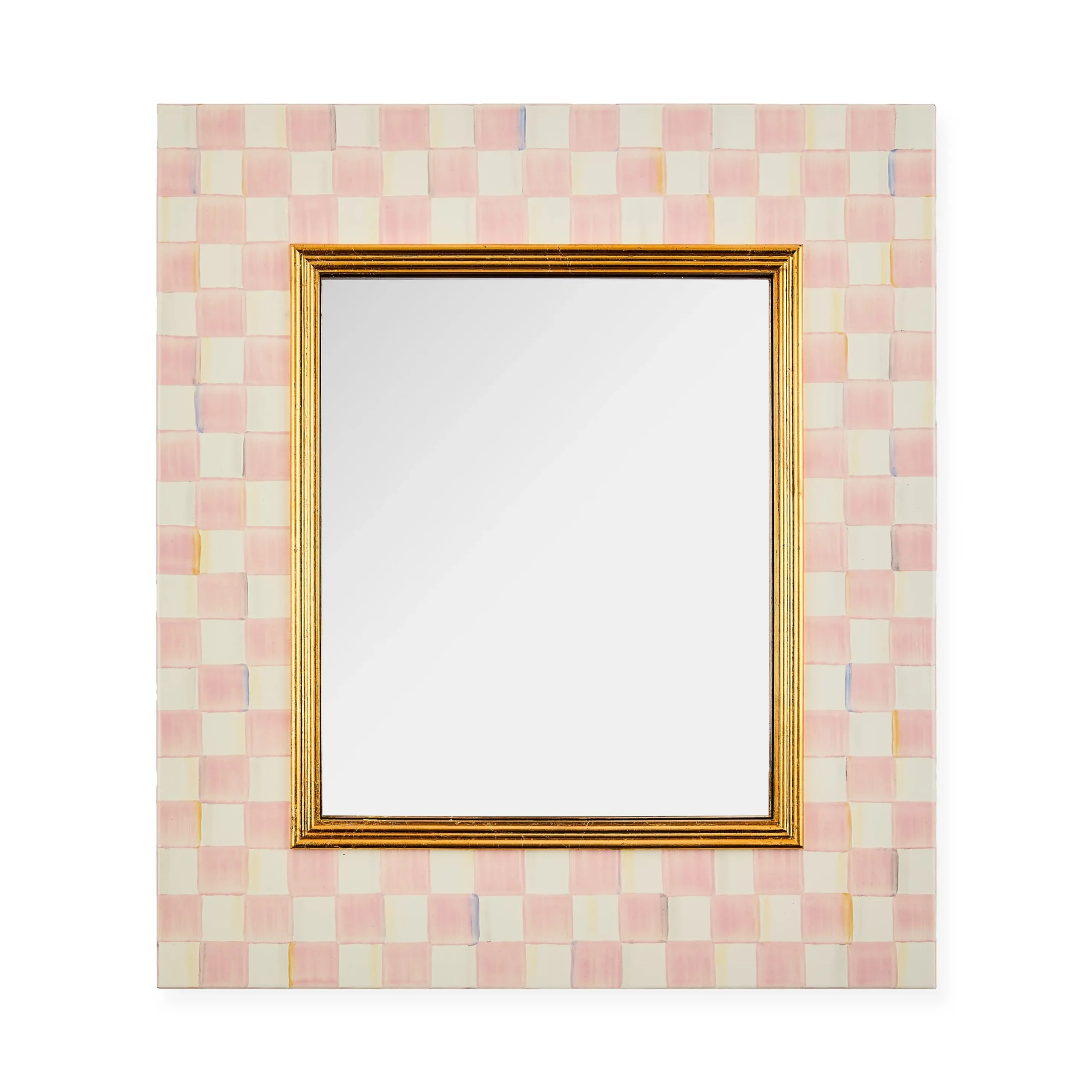 Rosy Check Enamel Wall Mirror