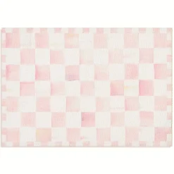 Rosy Checkered 2' x 3' Washable Rug