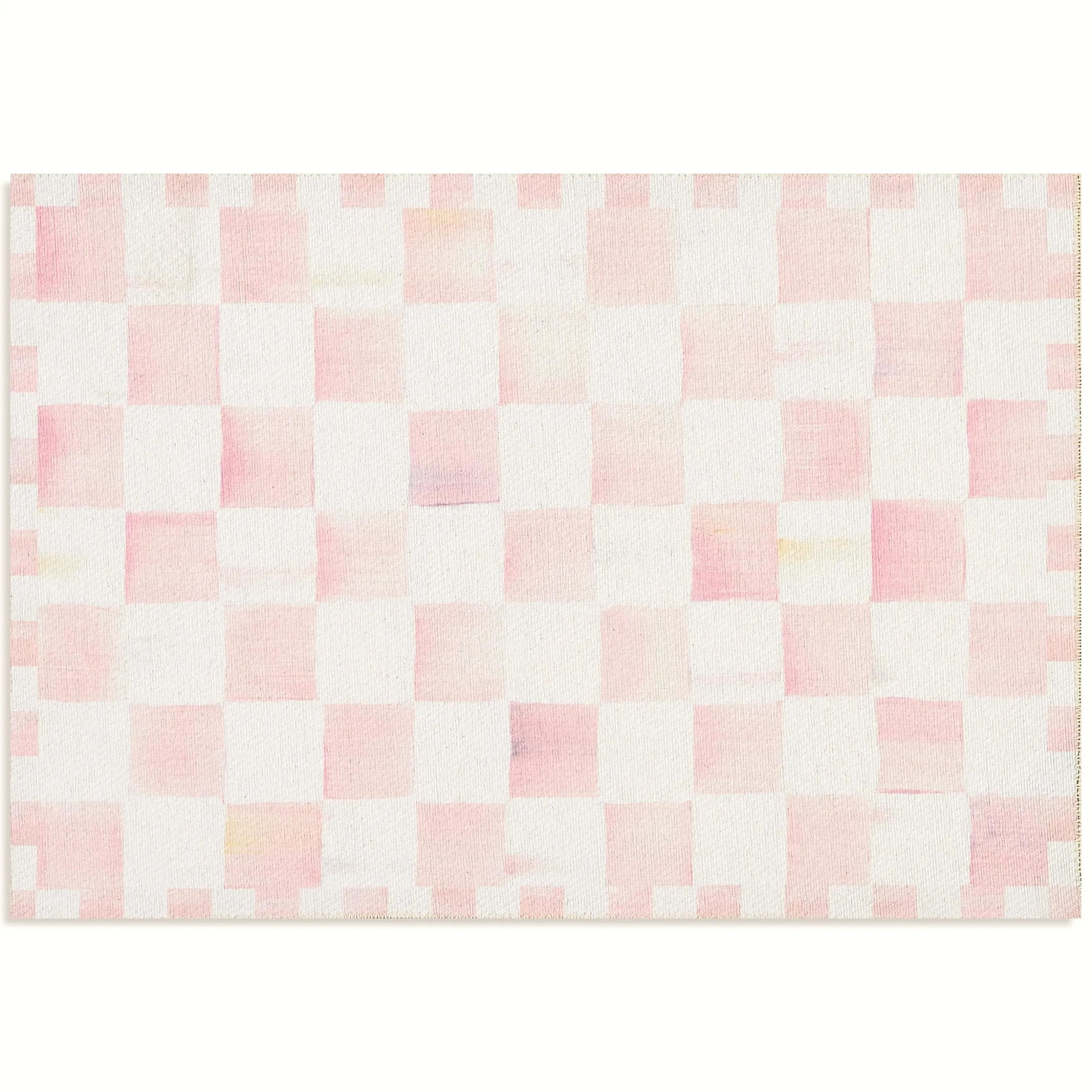 Rosy Checkered 2' x 3' Washable Rug