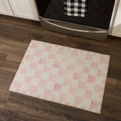 Rosy Checkered 2' x 3' Washable Rug